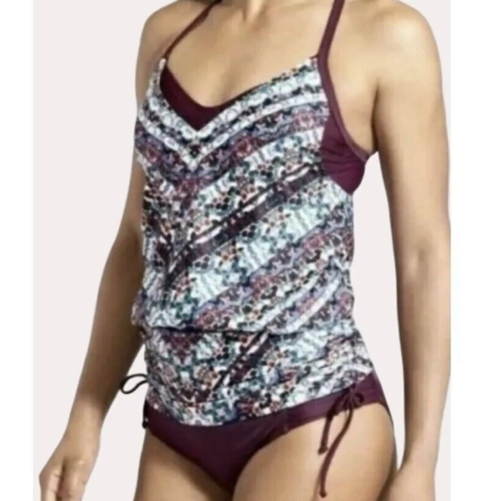 Athleta Swim Athleta Marrakesh Side Scrunch Tankini Top